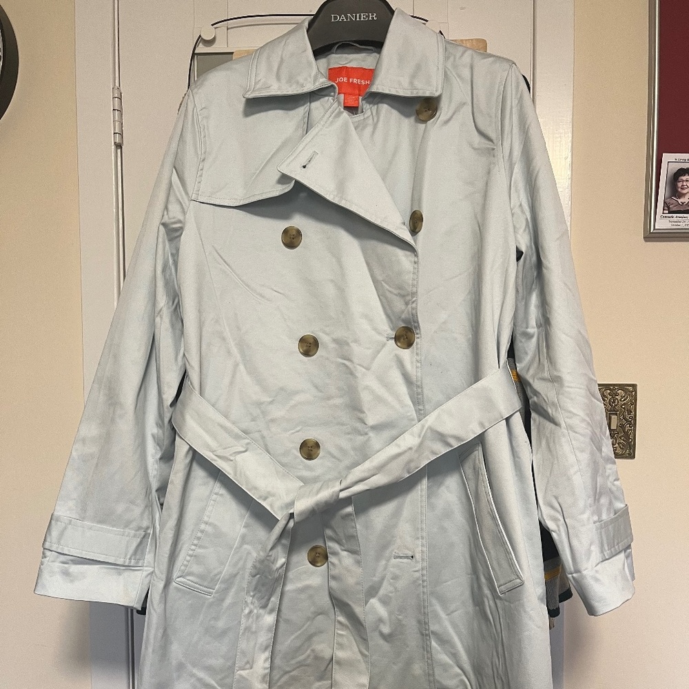 New Joe Fresh Light Blue Trench Coat